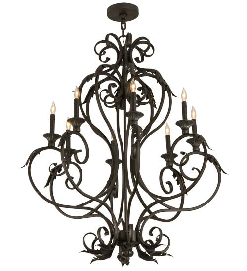Meyda Lighting Josephine 36" 8-Light Oil Rubbed Bronze Chandelier With Faux Candlelight
