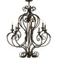 Meyda Lighting Josephine 36" 8-Light Oil Rubbed Bronze Chandelier With Faux Candlelight