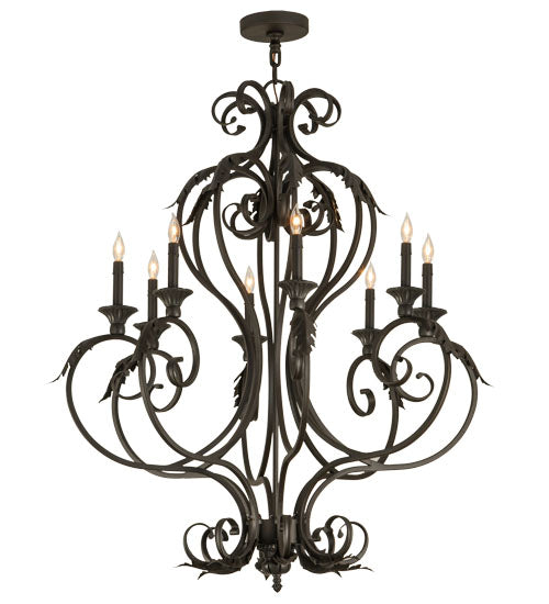 Meyda Lighting Josephine 36" 8-Light Oil Rubbed Bronze Chandelier With Faux Candlelight