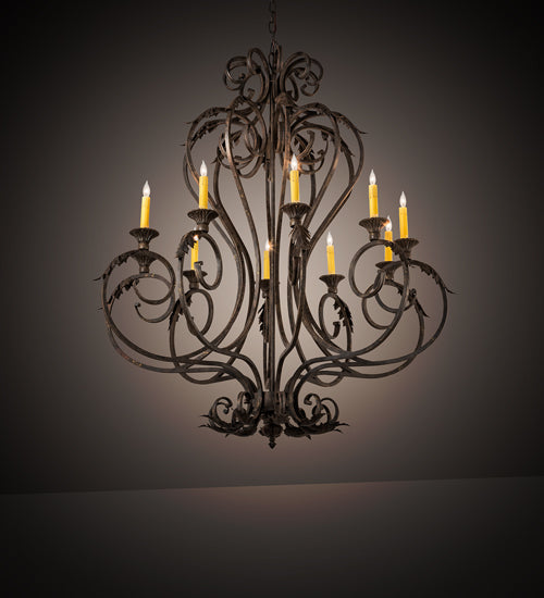Meyda Lighting Josephine 42" 10-Light Antiquity Chandelier With Ivory Faux Candlelight
