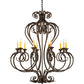 Meyda Lighting Josephine 42" 10-Light Antiquity Chandelier With Ivory Faux Candlelight