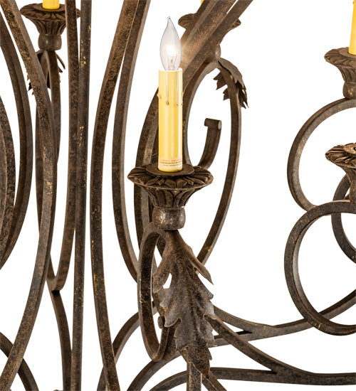 Meyda Lighting Josephine 42" 10-Light Antiquity Chandelier With Ivory Faux Candlelight