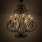 Meyda Lighting Josephine 48" 10-Light Gold Highlighted Wrought Iron Chandelier With Amber Faux Candlelight