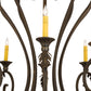 Meyda Lighting Josephine 48" 10-Light Gold Highlighted Wrought Iron Chandelier With Amber Faux Candlelight