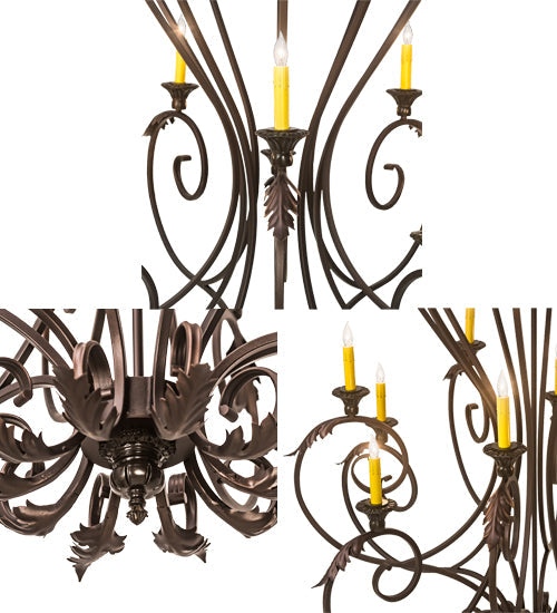 Meyda Lighting Josephine 48" 10-Light Mahogany Bronze Chandelier With Ivory Faux Candlelight