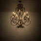 Meyda Lighting Josephine 48" 10-Light Pompeii Gold Chandelier With Amber Faux Candlelight