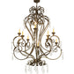 Meyda Lighting Josephine 48" 10-Light Pompeii Gold Chandelier With Amber Faux Candlelight