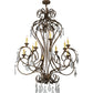 Meyda Lighting Josephine 48" 10-Light Pompeii Gold Chandelier With Ivory Faux Candlelight