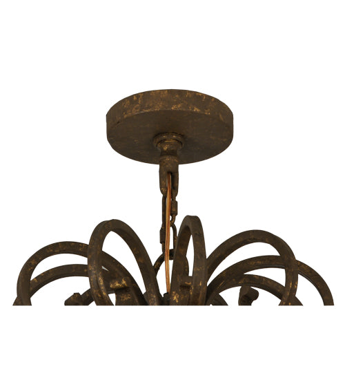 Meyda Lighting Josephine 48" 10-Light Pompeii Gold Chandelier With Ivory Faux Candlelight