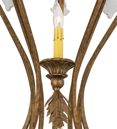 Meyda Lighting Josephine 49" 10-Light Spanish Gold Chandelier With Amber Faux Candlelight