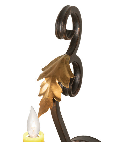 Meyda Lighting Josephine 5" Gilded Tobacco & Gold Wall Sconce With Amber Faux Candlelight