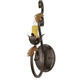 Meyda Lighting Josephine 5" Gilded Tobacco & Gold Wall Sconce With Amber Faux Candlelight