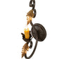 Meyda Lighting Josephine 5" Gilded Tobacco & Gold Wall Sconce With Amber Faux Candlelight