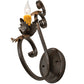 Meyda Lighting Josephine 5" Gilded Tobacco & Gold Wall Sconce With Amber Faux Candlelight