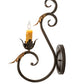 Meyda Lighting Josephine 5" Gilded Tobacco & Gold Wall Sconce With Amber Faux Candlelight