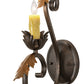 Meyda Lighting Josephine 5" Gilded Tobacco & Gold Wall Sconce With Amber Faux Candlelight