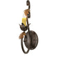Meyda Lighting Josephine 5" Gilded Tobacco & Gold Wall Sconce With Amber Faux Candlelight