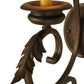 Meyda Lighting Josephine 5" Gilded Tobacco Wall Sconce With Amber Faux Candlelight