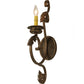 Meyda Lighting Josephine 5" Gilded Tobacco Wall Sconce With Amber Faux Candlelight