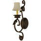Meyda Lighting Josephine 5" Gilded Tobacco Wall Sconce With Beige Textrene Shade