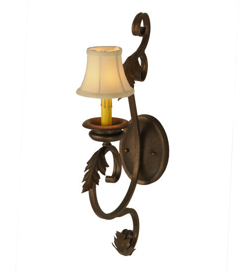 Meyda Lighting Josephine 5" Gilded Tobacco Wall Sconce With Beige Textrene Shade