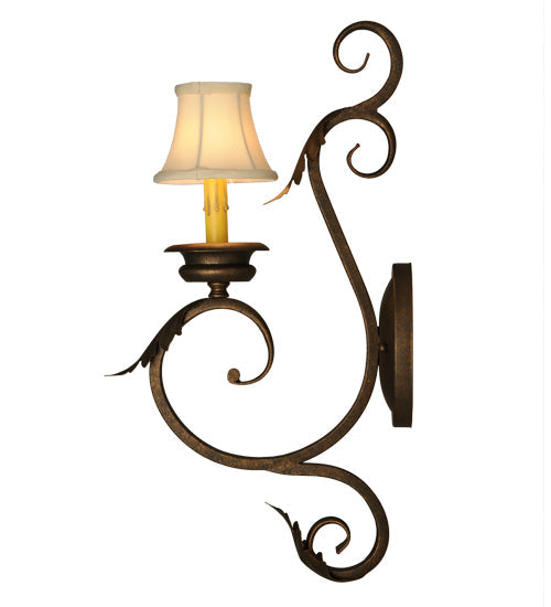 Meyda Lighting Josephine 5" Gilded Tobacco Wall Sconce With Beige Textrene Shade
