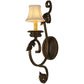 Meyda Lighting Josephine 5" Gilded Tobacco Wall Sconce With Beige Textrene Shade