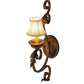 Meyda Lighting Josephine 5" Gilded Tobacco Wall Sconce With Cream Textrene Shade
