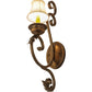 Meyda Lighting Josephine 5" Gilded Tobacco Wall Sconce With Cream Textrene Shade