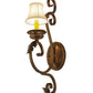 Meyda Lighting Josephine 5" Gilded Tobacco Wall Sconce With Cream Textrene Shade
