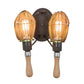 Meyda Lighting Juala Pin 12" 2-Light Copper Rust Wall Sconce With Copper Shade