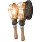 Meyda Lighting Juala Pin 12" 2-Light Copper Rust Wall Sconce With Copper Shade
