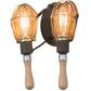 Meyda Lighting Juala Pin 12" 2-Light Copper Rust Wall Sconce With Copper Shade
