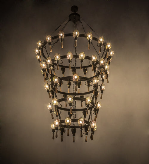 Meyda Lighting Juala Pin 65" 63-Light Copper Rust Chandelier