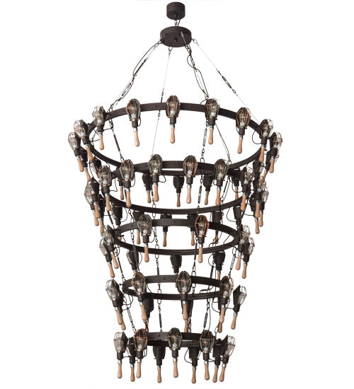Meyda Lighting Juala Pin 65" 63-Light Copper Rust Chandelier