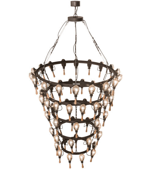 Meyda Lighting Juala Pin 65" 63-Light Copper Rust Chandelier