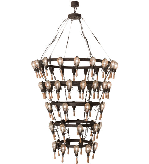 Meyda Lighting Juala Pin 65" 63-Light Copper Rust Chandelier