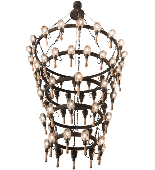 Meyda Lighting Juala Pin 65" 63-Light Copper Rust Chandelier