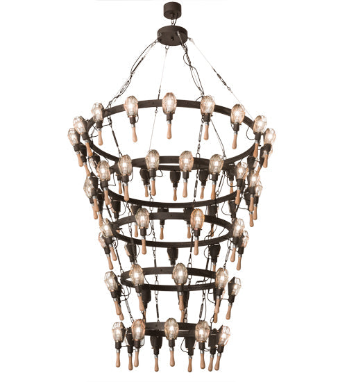 Meyda Lighting Juala Pin 65" 63-Light Copper Rust Chandelier