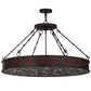 Meyda Lighting Jules 42" 16-Light Cajun Spice Inverted Pendant Light With Red & White Statuario Idalight Shade