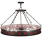 Meyda Lighting Jules 42" 16-Light Cajun Spice Inverted Pendant Light With Red & White Statuario Idalight Shade