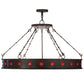 Meyda Lighting Jules 42" 16-Light Cajun Spice Inverted Pendant Light With Red & White Statuario Idalight Shade