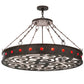 Meyda Lighting Jules 42" 16-Light Cajun Spice Inverted Pendant Light With Red & White Statuario Idalight Shade