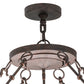 Meyda Lighting Jules 42" 16-Light Cajun Spice Inverted Pendant Light With Red & White Statuario Idalight Shade