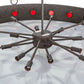Meyda Lighting Jules 42" 16-Light Cajun Spice Inverted Pendant Light With Red & White Statuario Idalight Shade