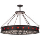 Meyda Lighting Jules 42" 16-Light Cajun Spice Inverted Pendant Light With Red & White Statuario Idalight Shade