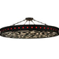 Meyda Lighting Jules 72" 16-Light Oil Rubbed Bronze Semi-flush Mount Ceiling Light With Ruby Red & Statuario Idalight Shade Glass