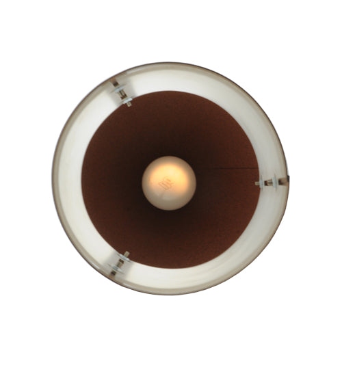 Meyda Lighting Julian 9" Red Rust Pendant Light With White Acrylic Shade