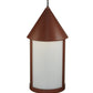 Meyda Lighting Julian 9" Red Rust Pendant Light With White Acrylic Shade