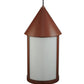 Meyda Lighting Julian 9" Red Rust Pendant Light With White Acrylic Shade